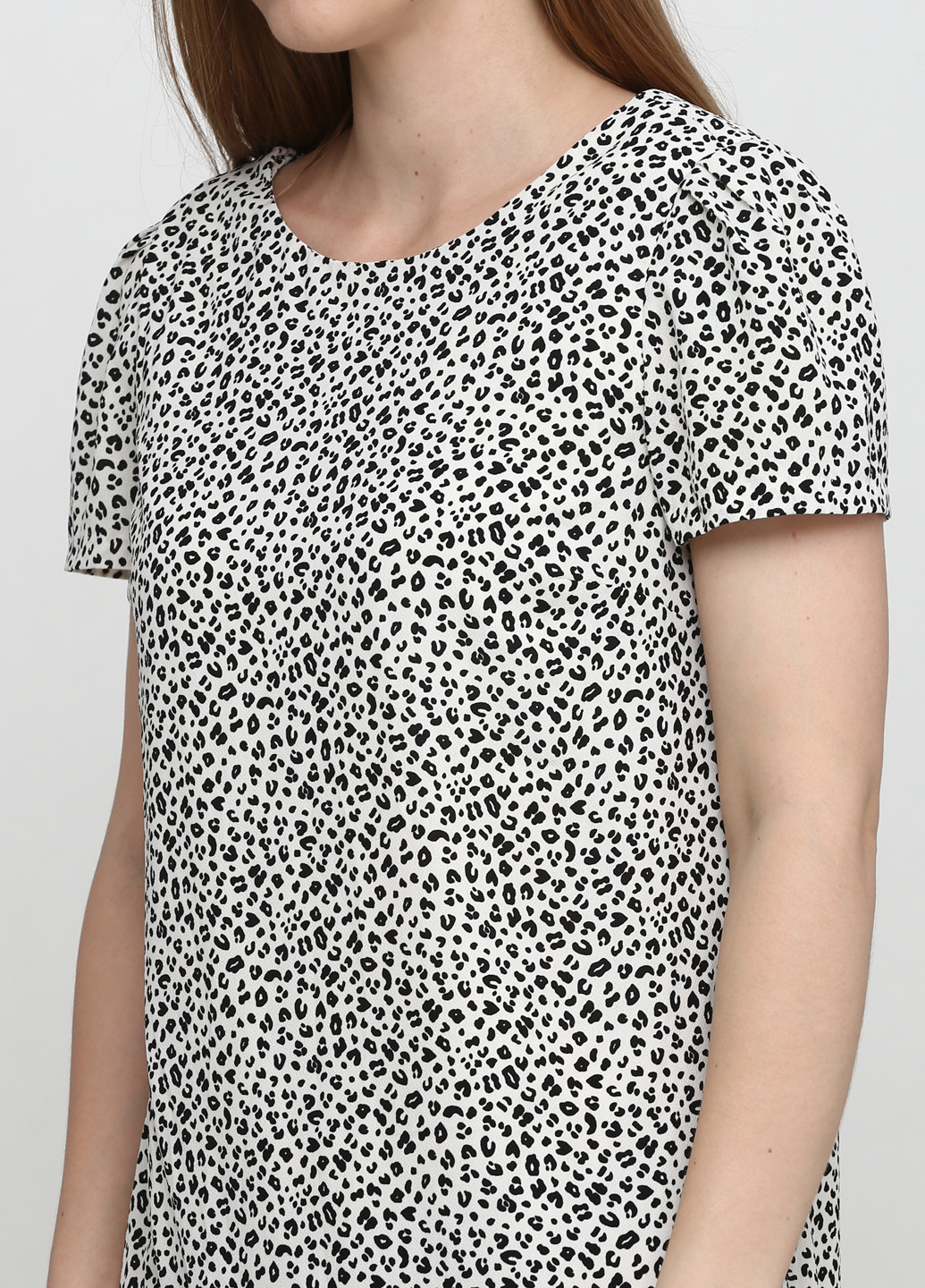 Белое кэжуал платье футляр Etam с абстрактным узором