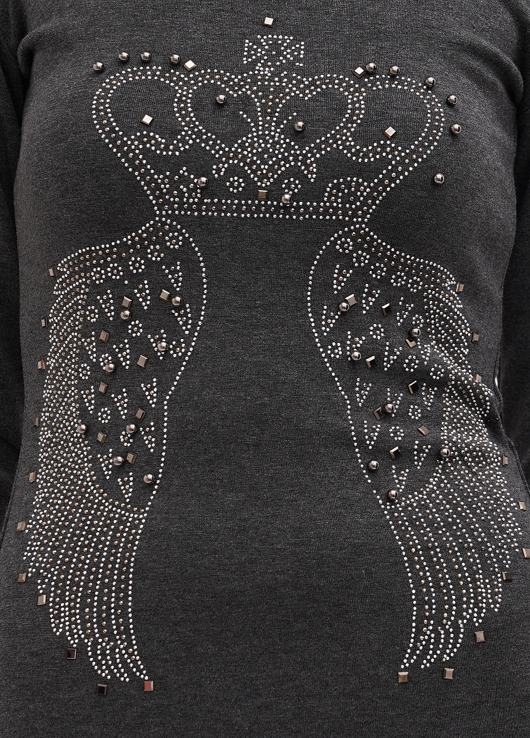 Графитовое кэжуал платье силуэтная Sassofono Club меланжевое