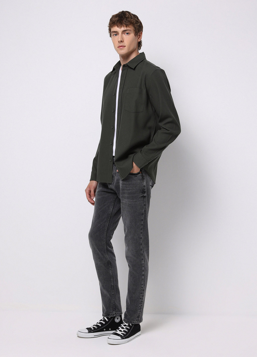 Темно-серые демисезонные прямые джинси Colin's