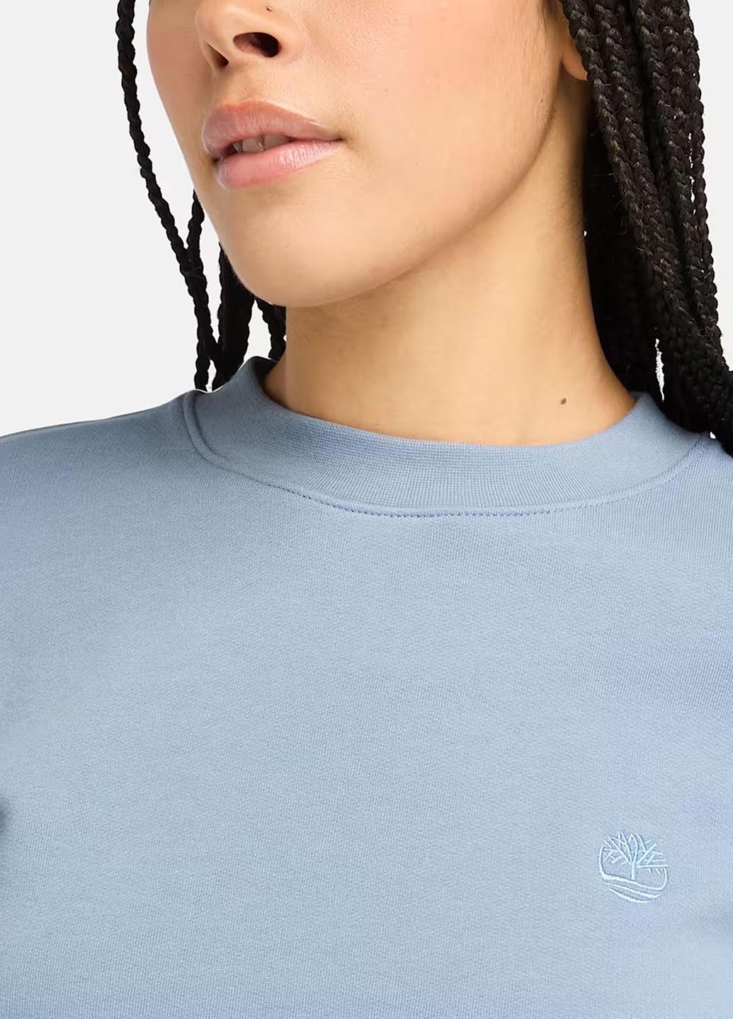 Голубой свитшот Timberland однотонный вышивка (330382172)