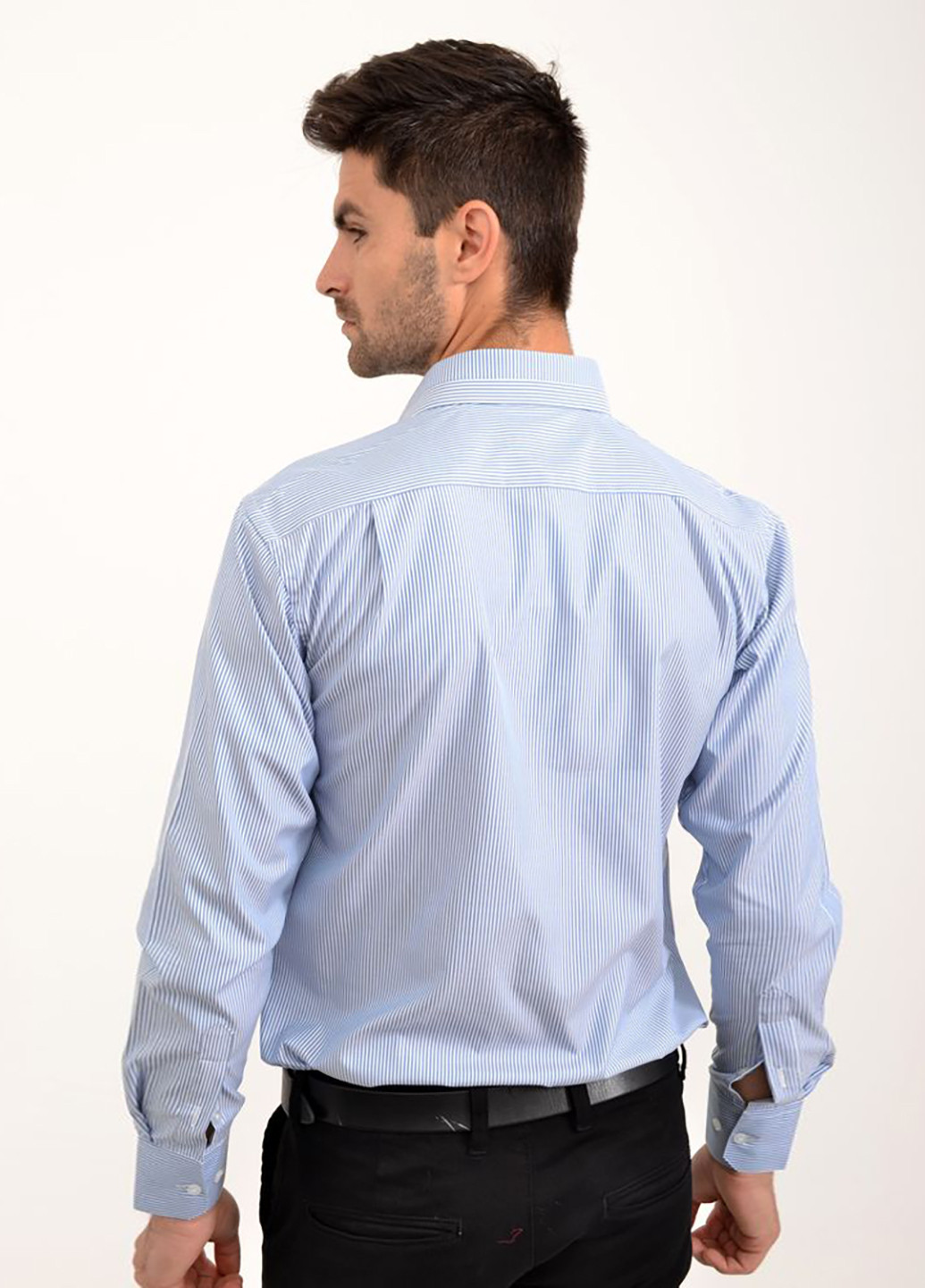 Голубой кэжуал рубашка в полоску Ager с длинным рукавом