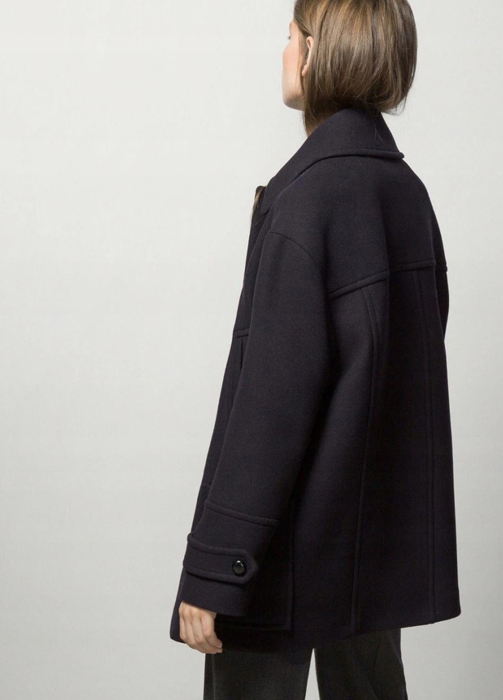 Черное демисезонное Пальто Massimo Dutti