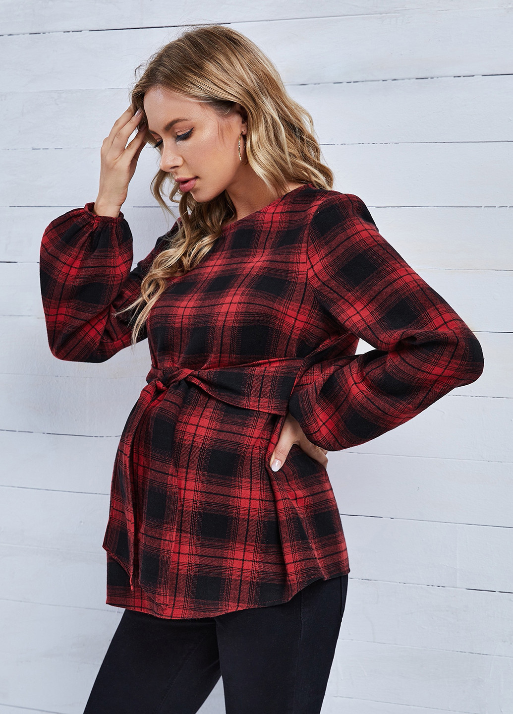 Комбінована блуза для вагітних SHEIN