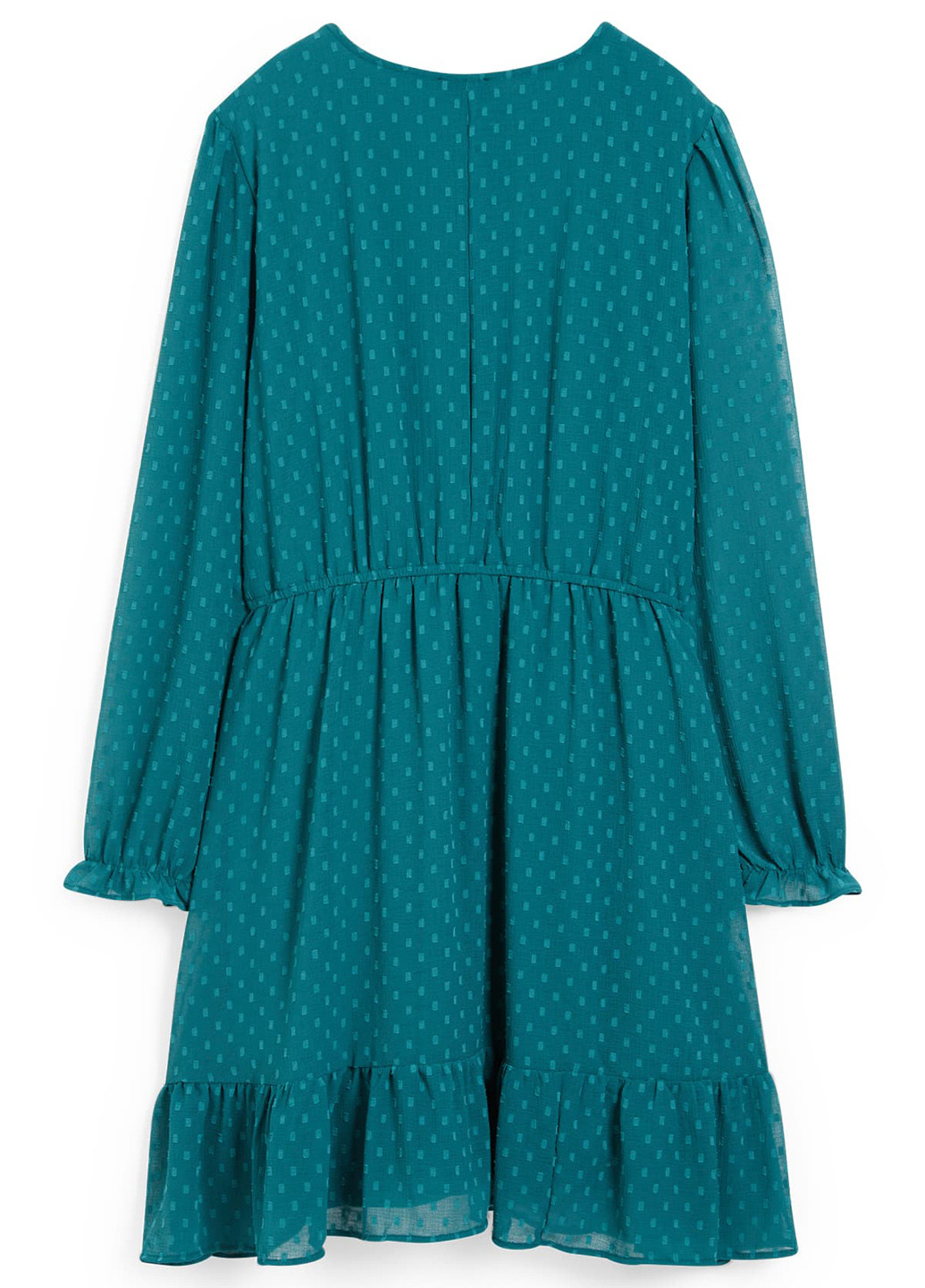 Зеленое кэжуал платье а-силуэт C&A однотонное