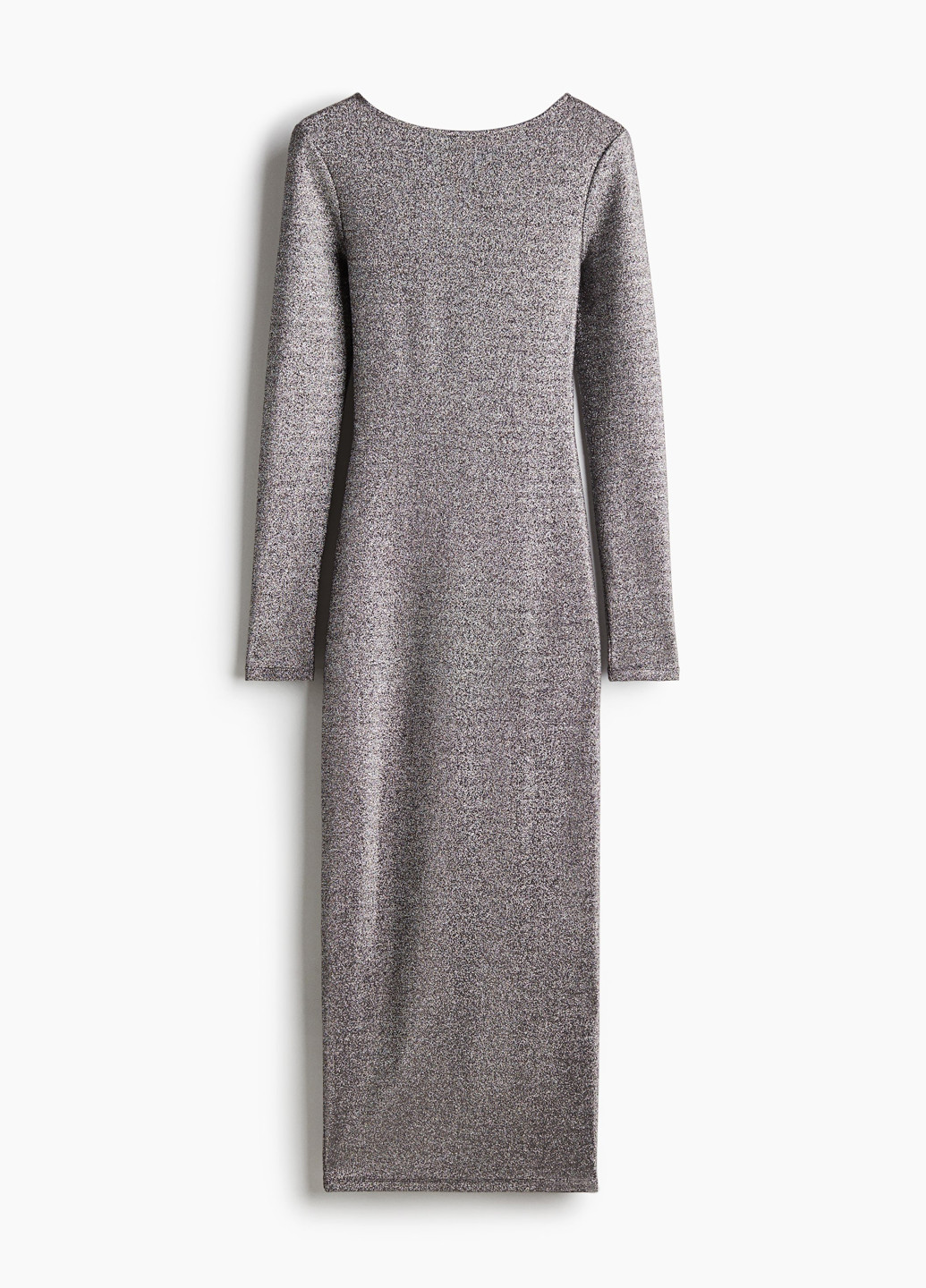 Срібна коктейльна, вечірня сукня силуетна, з відкритою спиною H&M меланжева