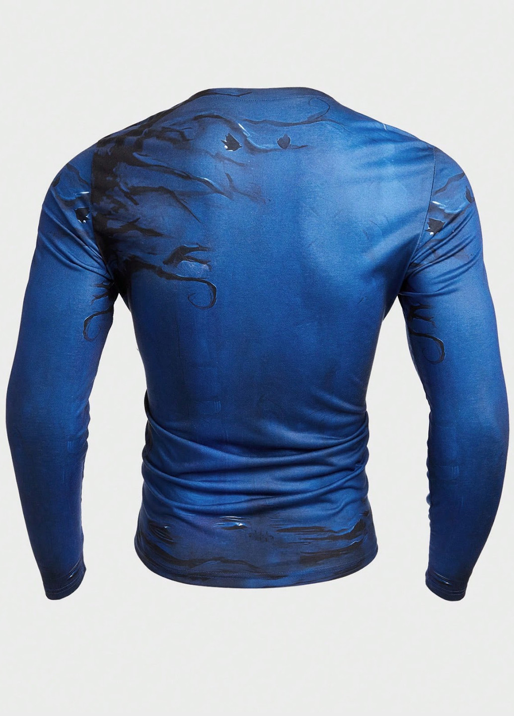 Лонгслів SHEIN малюнок синій кежуали поліестер, трикотаж