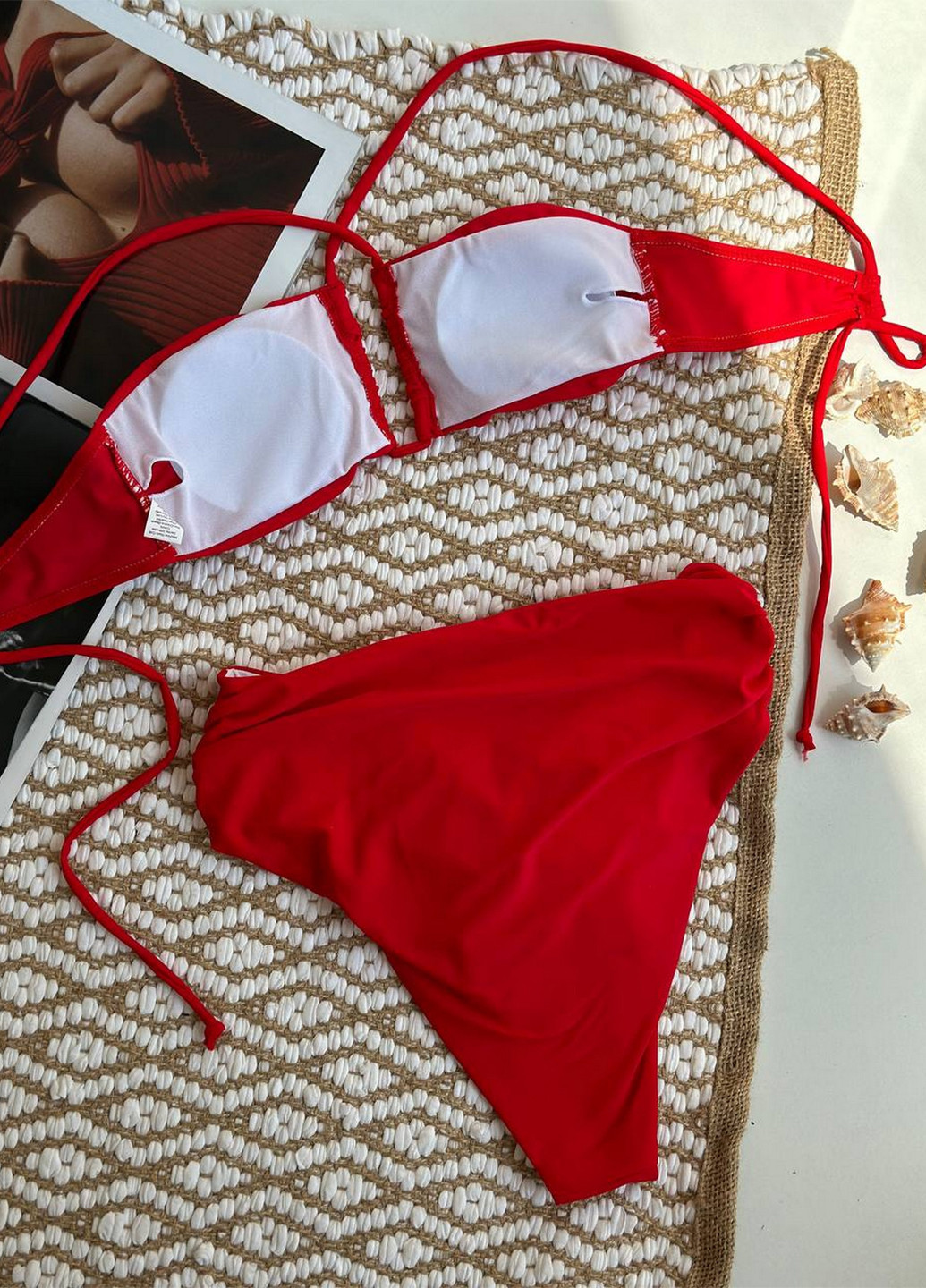 Червоний літній роздільний купальник (ліф, трусики) роздільний NOVA VEGA