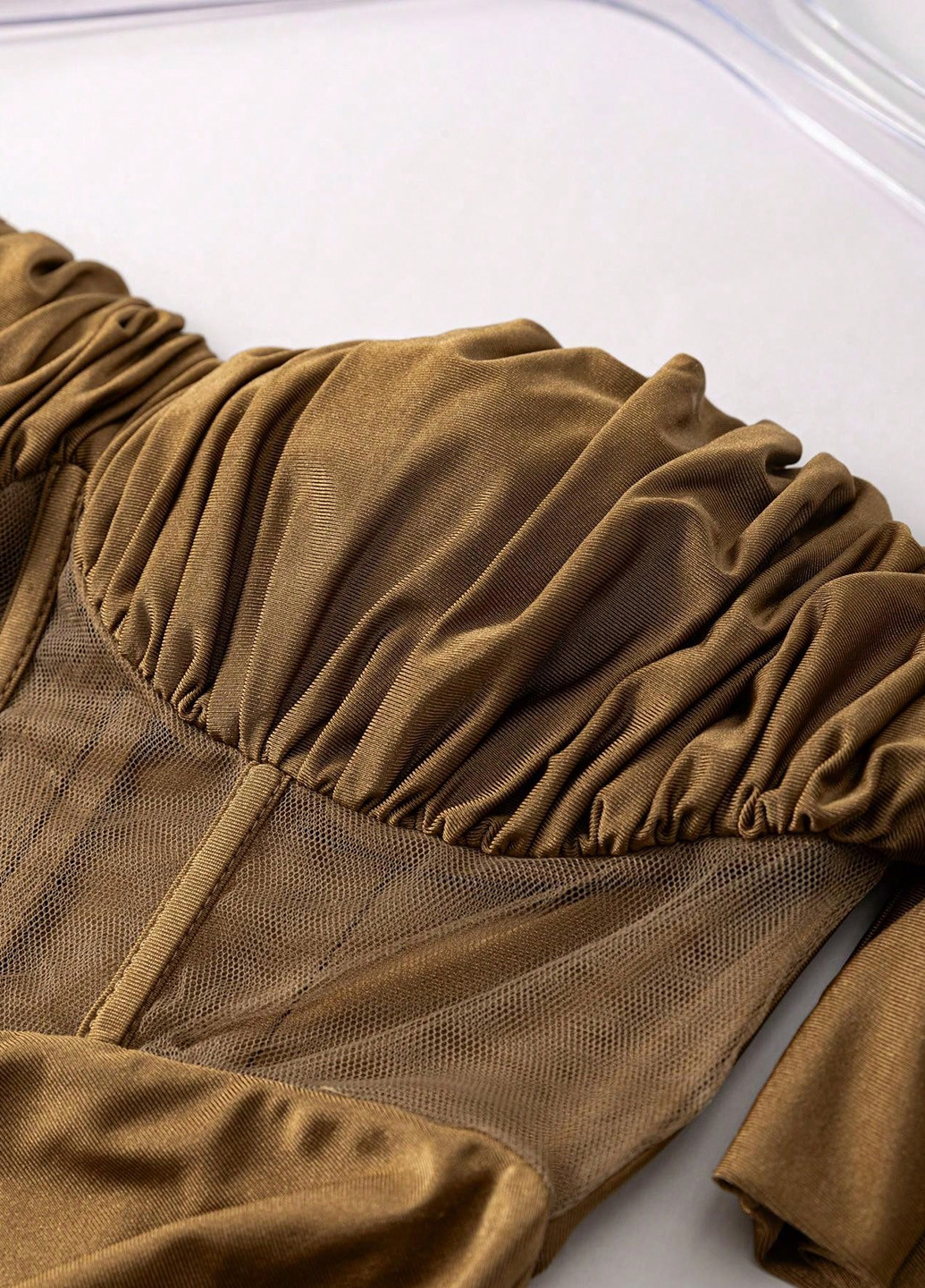 Бронзова вечірня сукня годе SHEIN однотонна