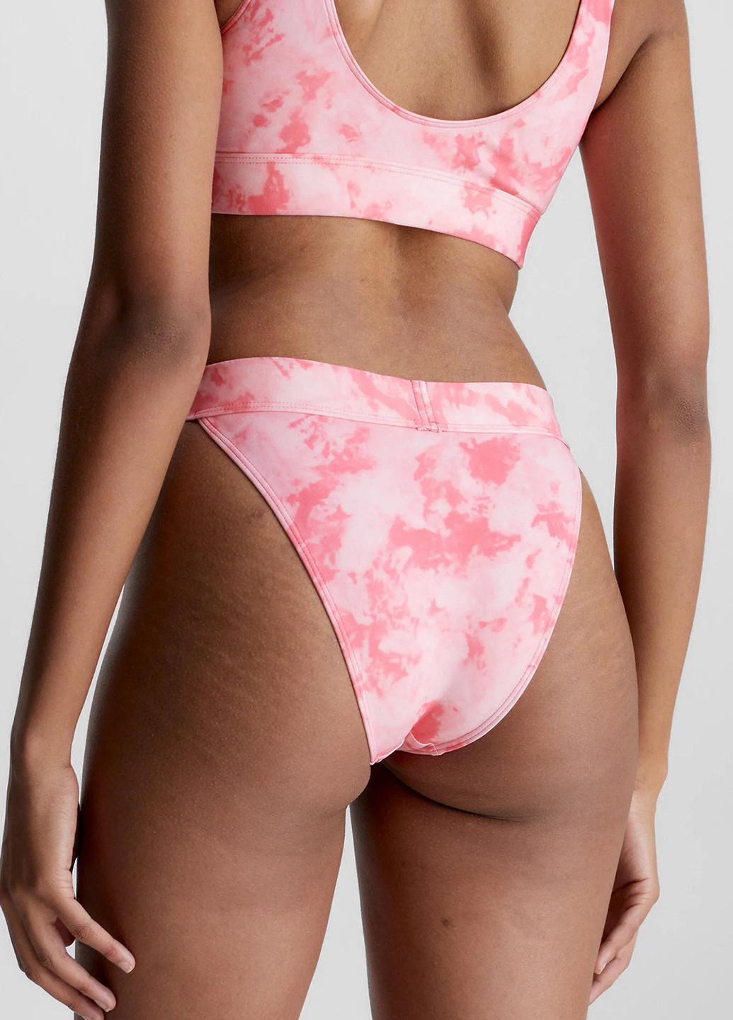 Розовые купальные трусики-плавки тай-дай Calvin Klein