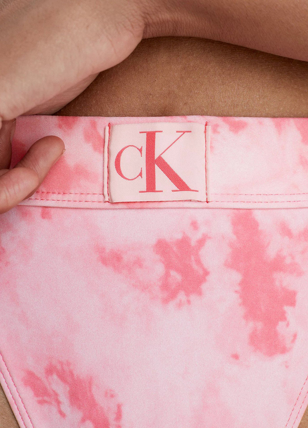 Розовые купальные трусики-плавки тай-дай Calvin Klein
