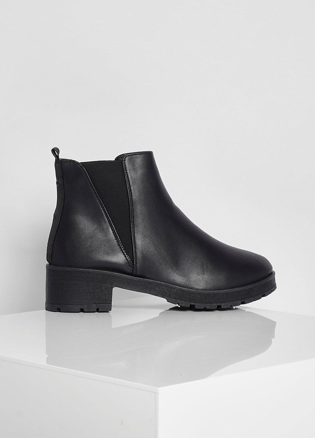 Осенние ботинки челси Boohoo без декора из искусственной кожи