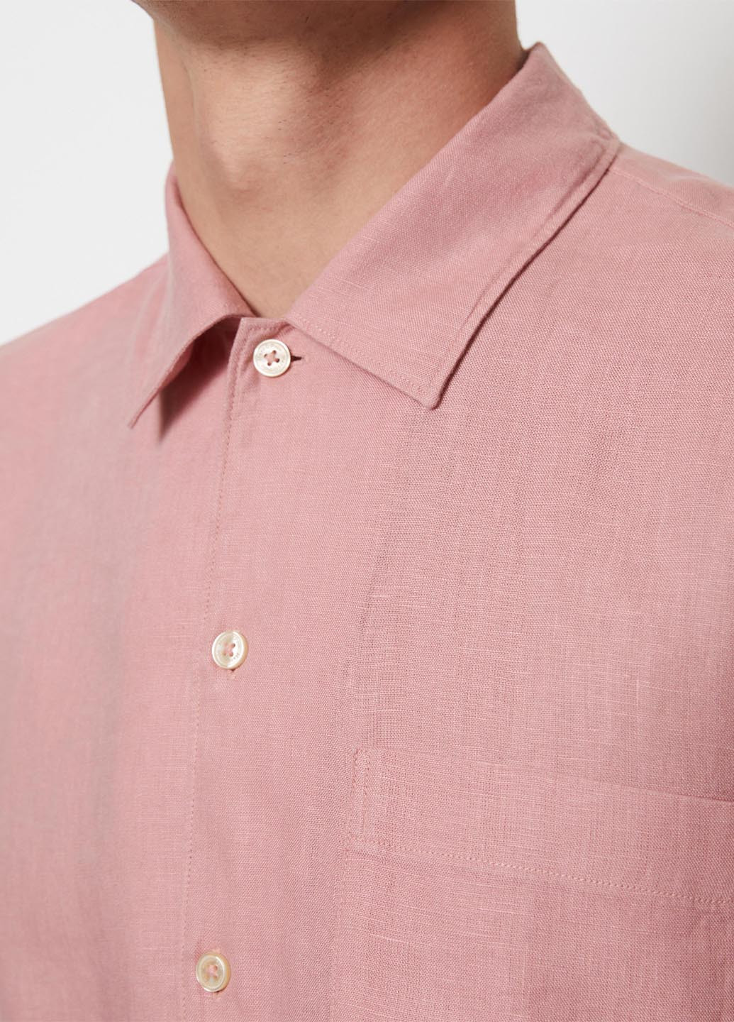 Светло-розовая кэжуал рубашка однотонная Marc O'Polo