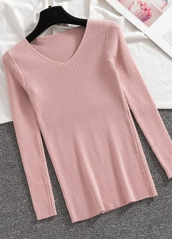 Розовый демисезонный свитер женский TRG
