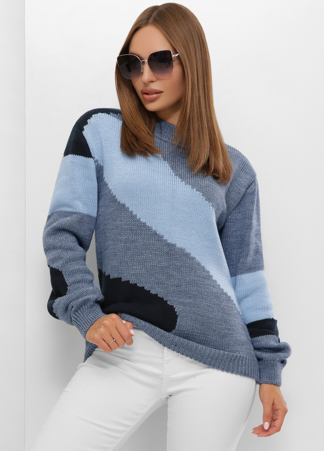 Темно-голубой демисезонный свитер MSM