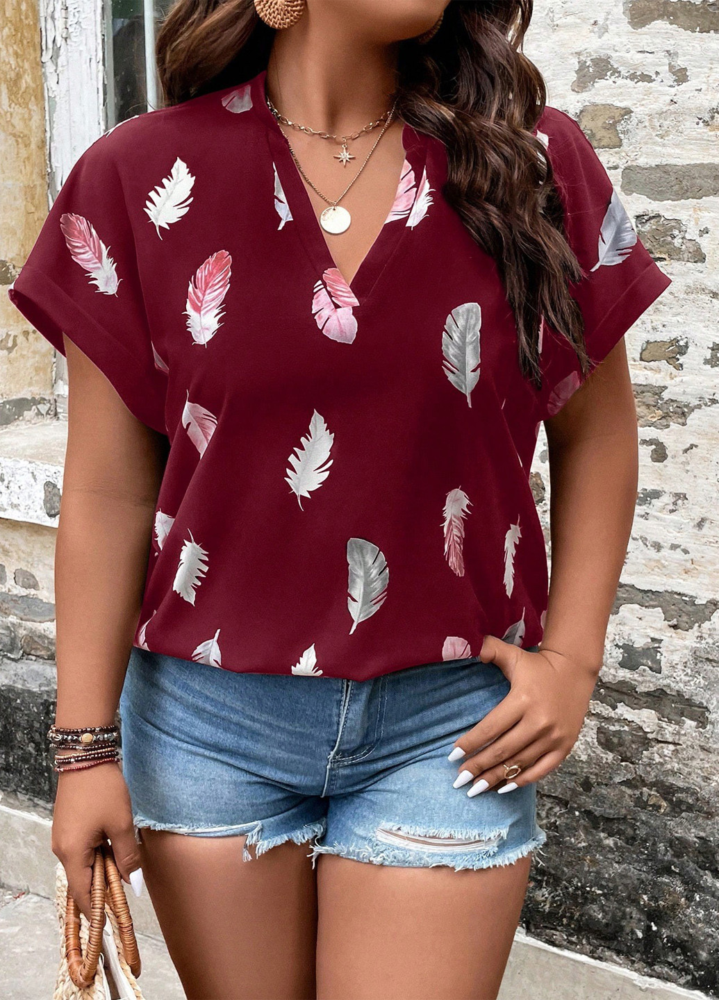 Бордова блуза SHEIN