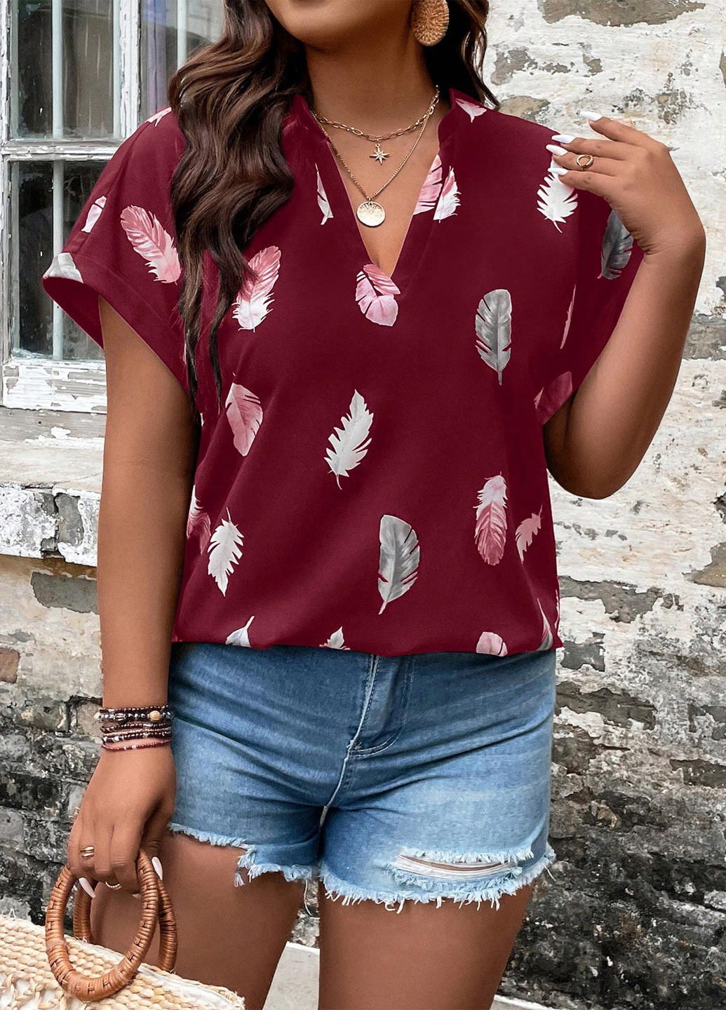 Бордова блуза SHEIN