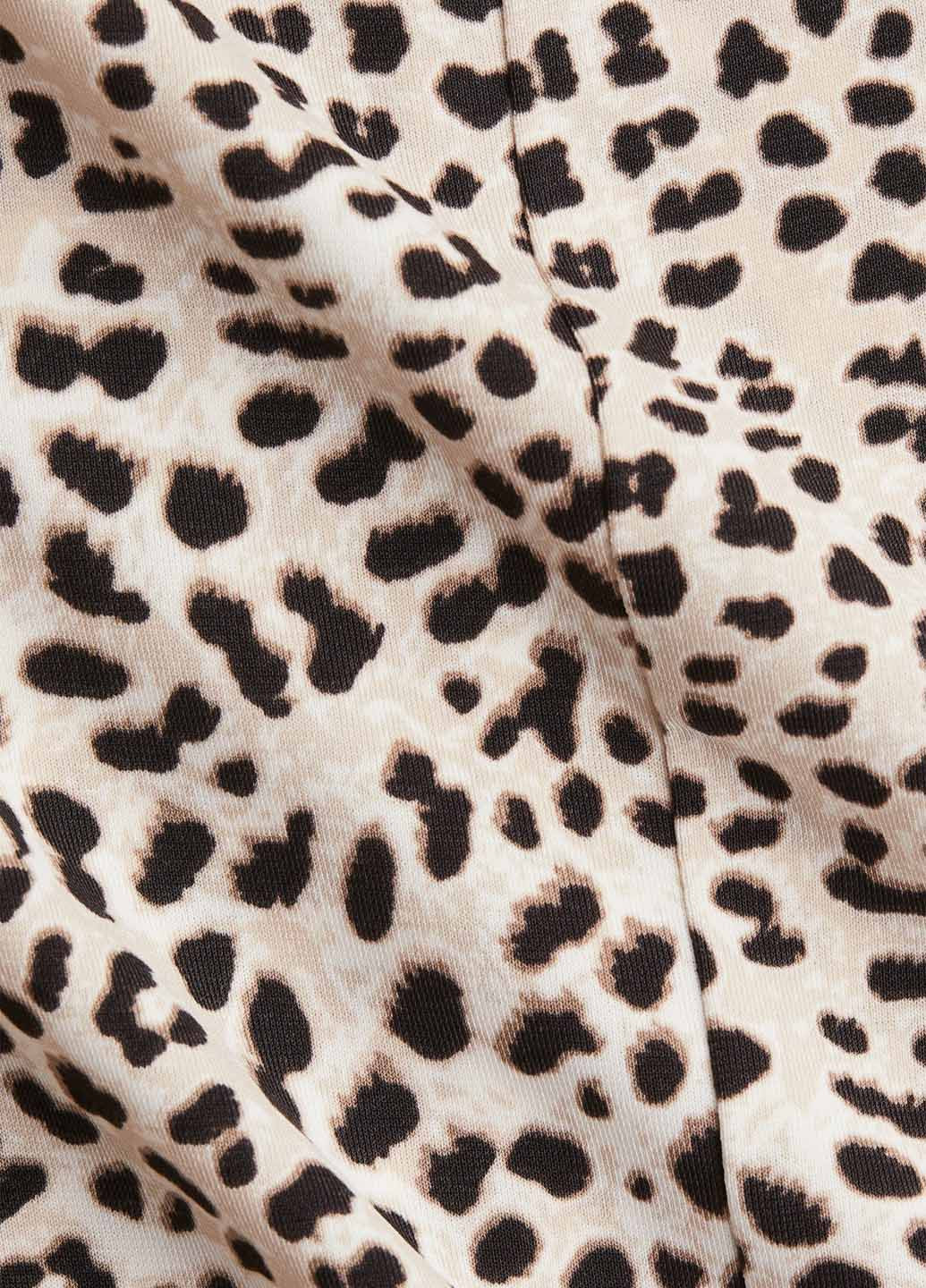 Світло-бежева кежуал сукня кльош H&M з тваринним принтом