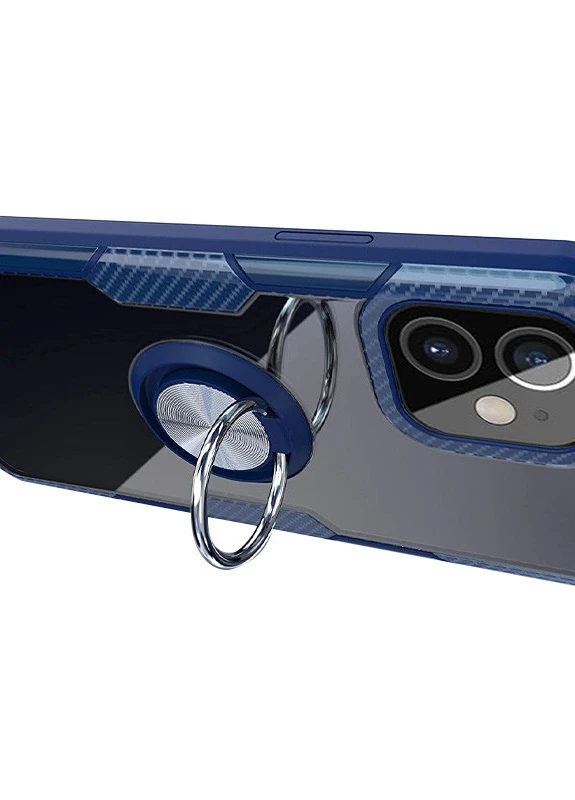 TPU + PC чохол CrystalRing for Magnet (opp) для Apple iPhone 12 mini (5.4 ') Безбарвний / Темно-синій (is_00000038425_3) Deen (229725962)