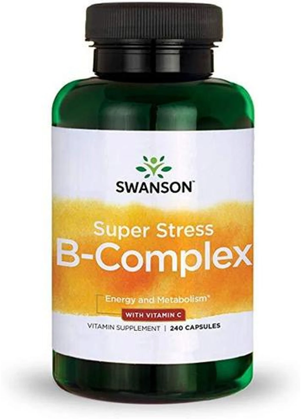 Комплекс вітамінів групи Б Super Stress B-Complex with Vitamin C 240 капсул Swanson (255408201)