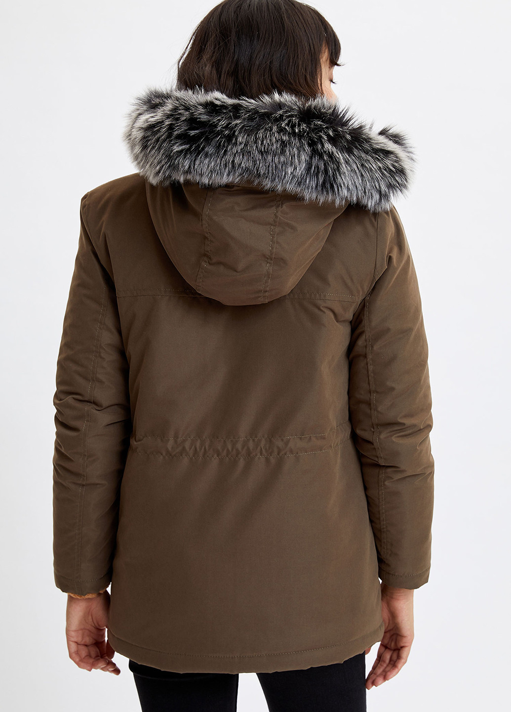 Оливкова (хакі) зимня куртка DeFacto