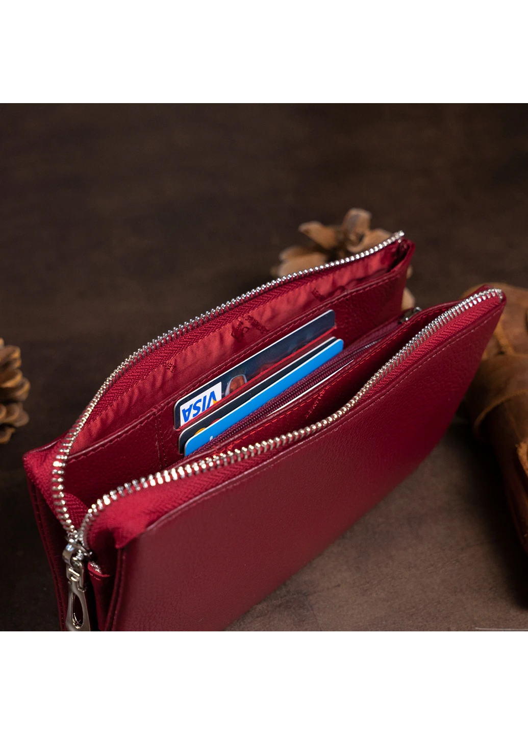 Жіночий шкіряний гаманець-клатч 19,2х10х2 см st leather (252128504)