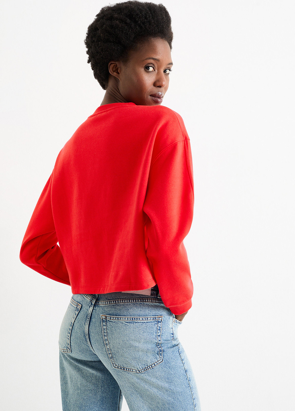 Червоний світшот C&A однотонний флокування (353313777)