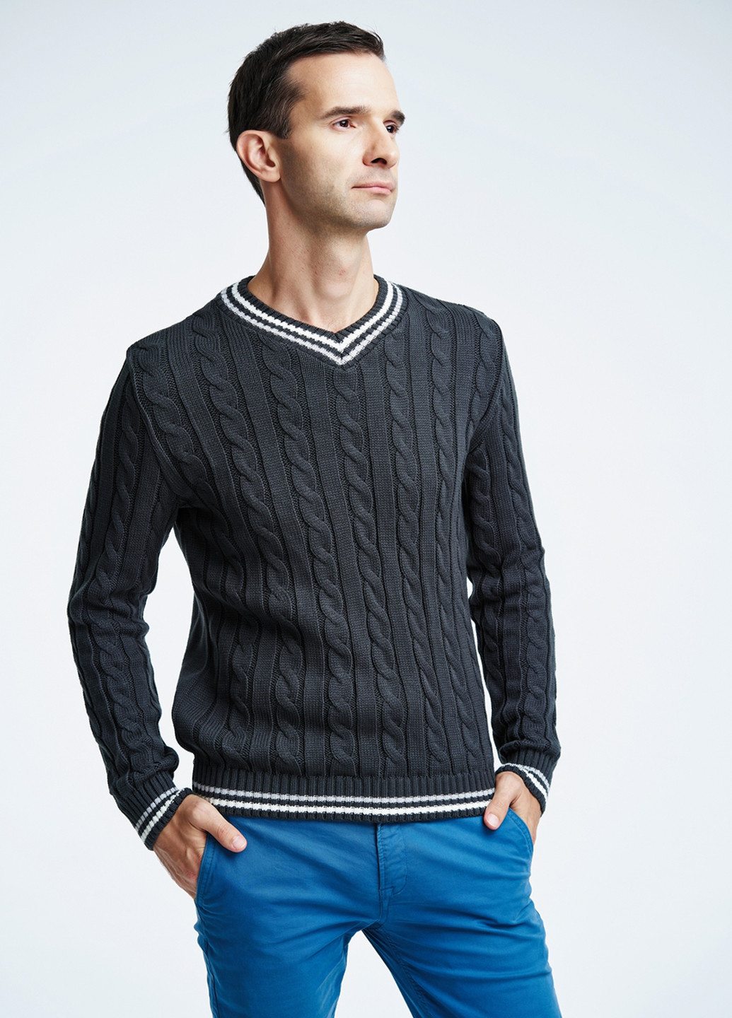 Темно-серый демисезонный пуловер пуловер SVTR