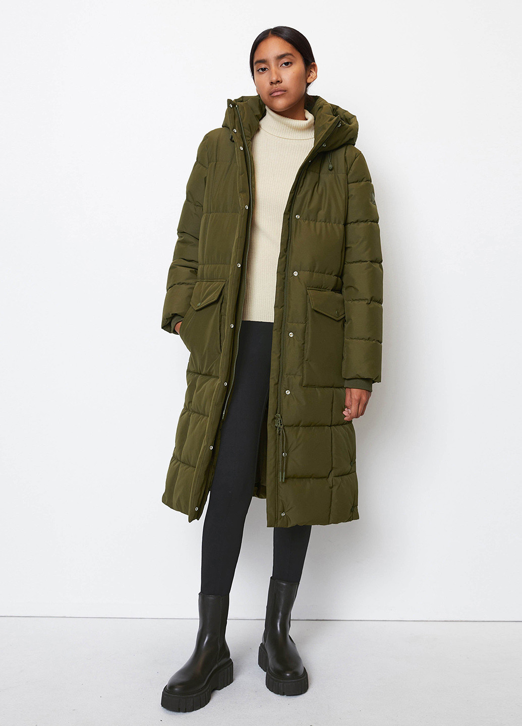 Оливковая (хаки) зимняя куртка куртка-пальто Marc O'Polo