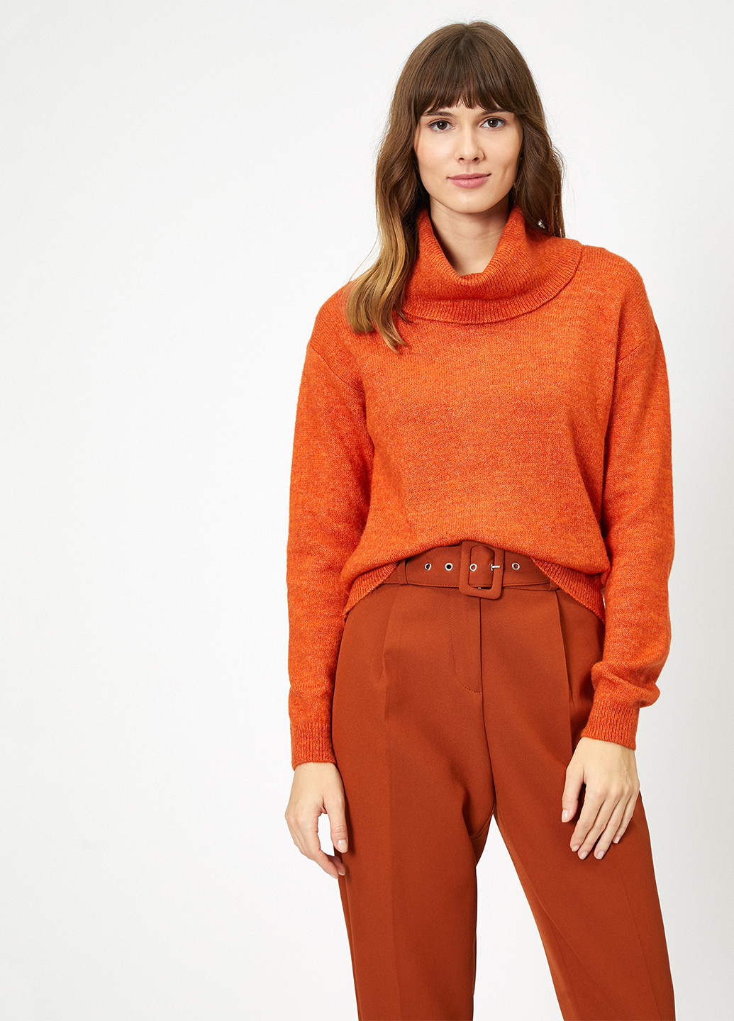 Оранжевый зимний свитер KOTON
