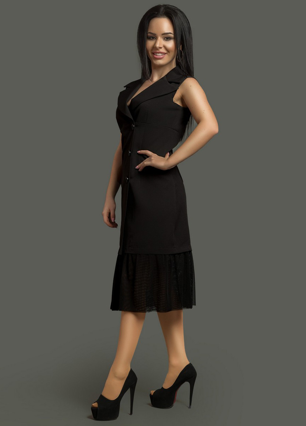 Черное кэжуал платье Modna Anka однотонное
