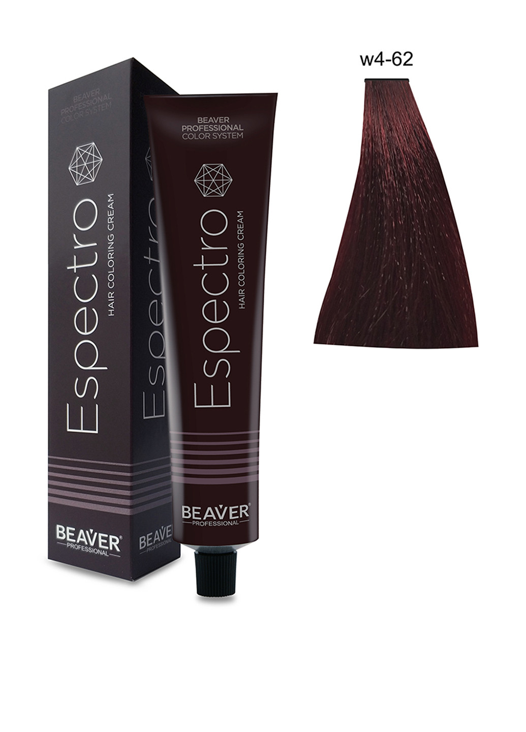 W4-62, крем-краска перманентная для волос нейтральный коричневый красный фиолетовый, 100 мл Beaver Professional (44301451)