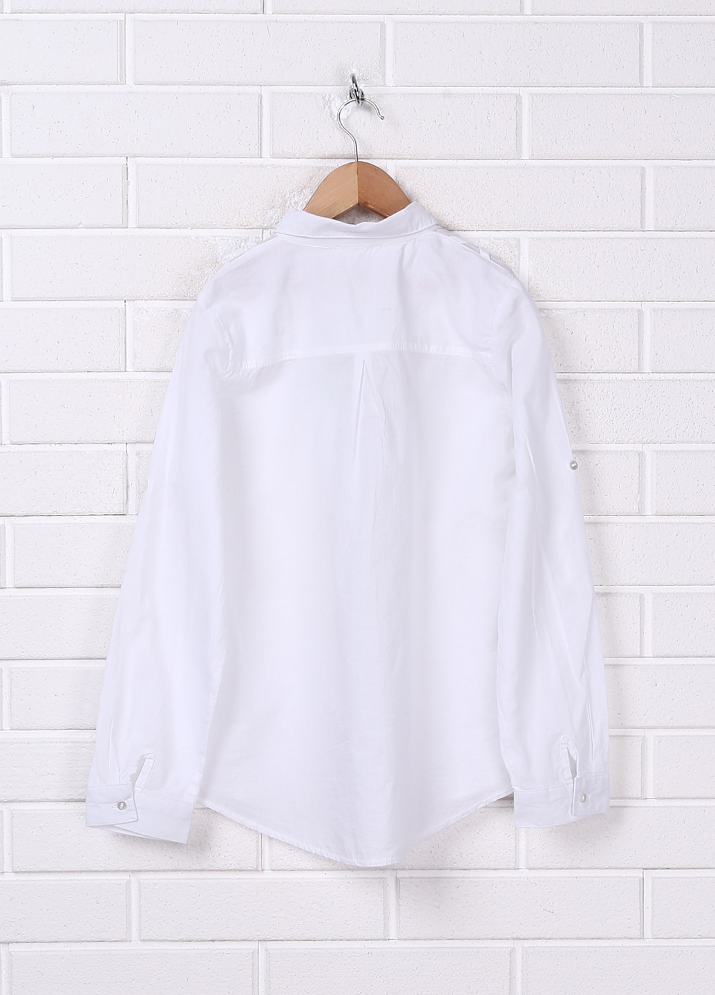 Белая кэжуал рубашка NK Unsea с длинным рукавом