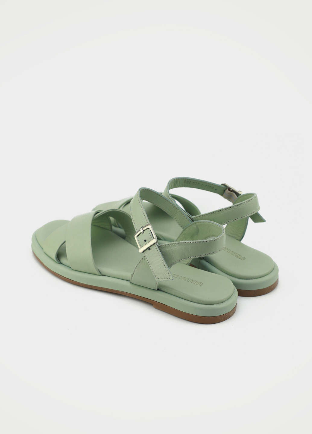 Светло-зеленые босоножки URBAN TRACE с ремешком с пряжкой