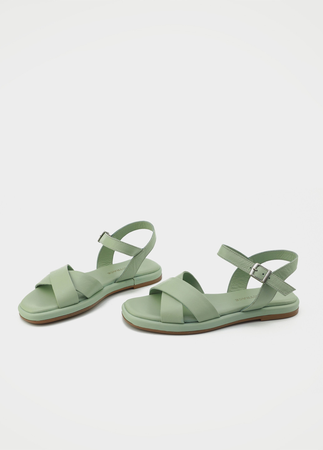 Светло-зеленые босоножки URBAN TRACE с ремешком с пряжкой