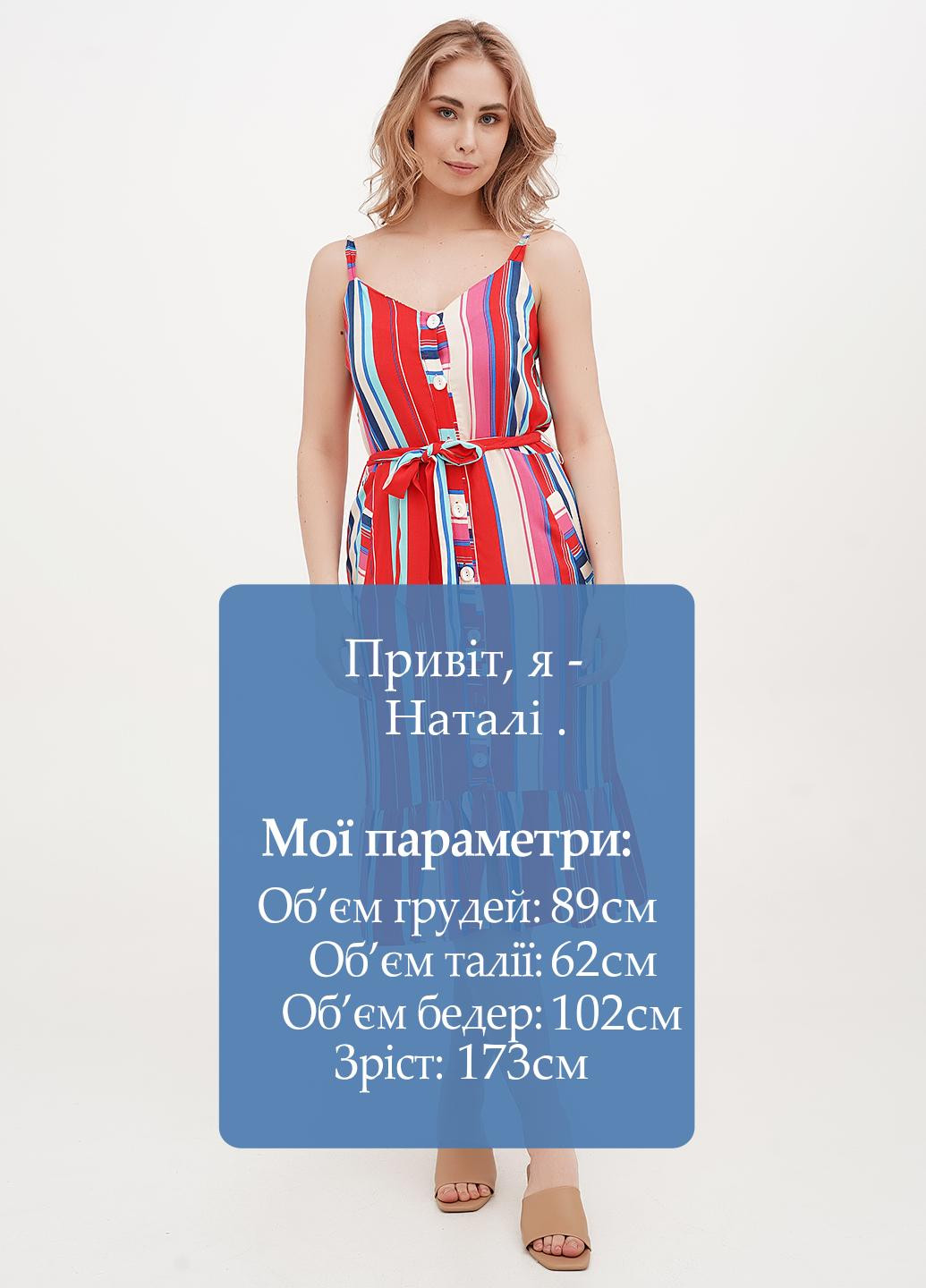 Червона кежуал сукня Vicolo в смужку