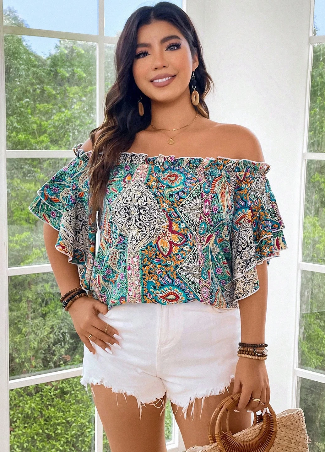 Комбинированная блуза SHEIN