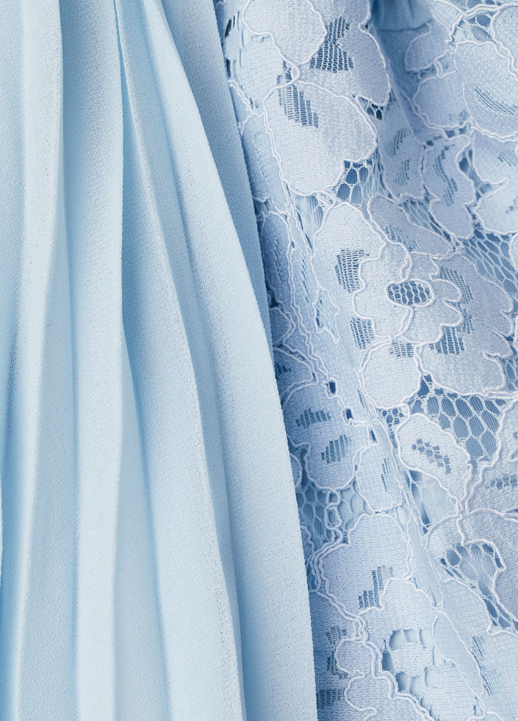 Голубое кэжуал платье кружевное H&M однотонное