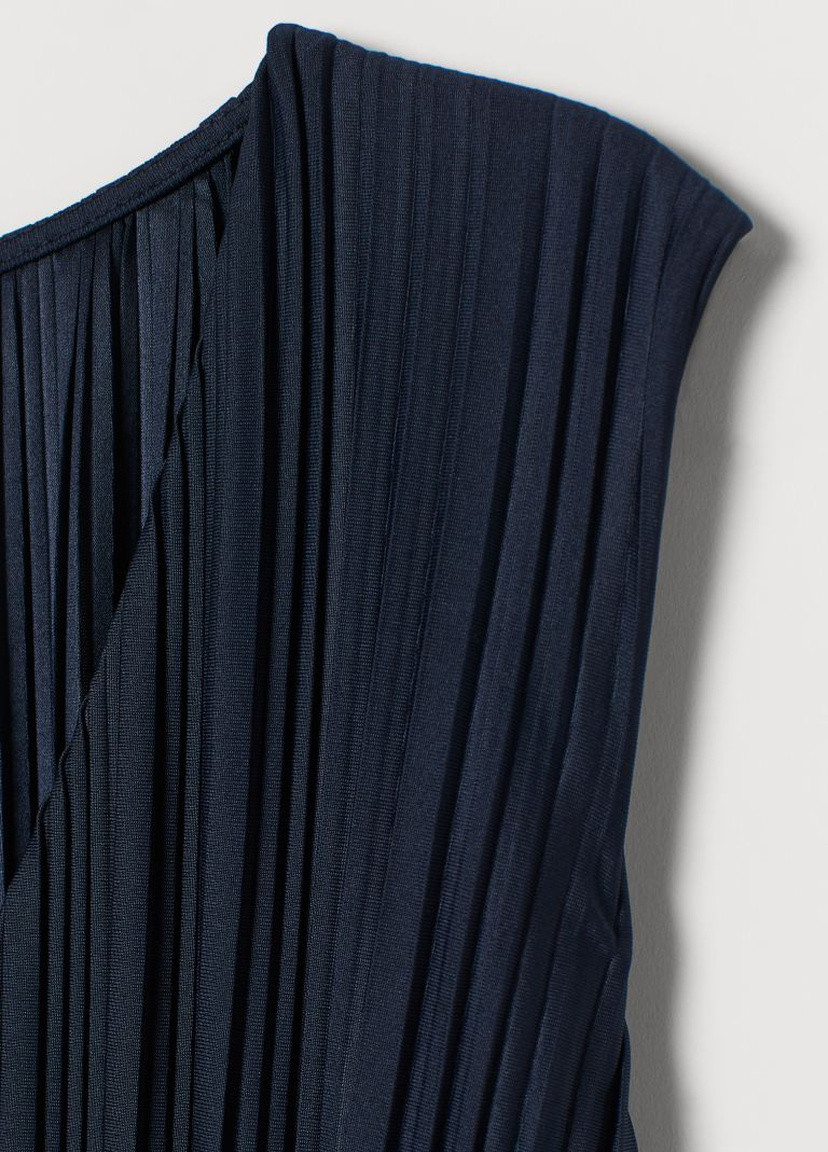 Темно-синя кежуал плісироване плаття H&M однотонна