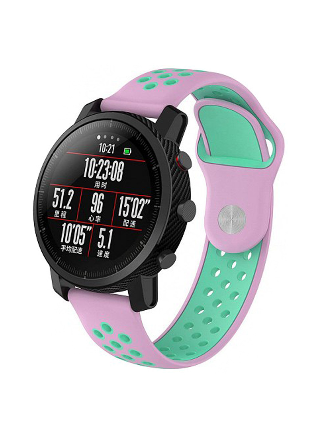 Силиконовый двухцветный ремешок для Amazfit Stratos/Pace, 22мм, розово-зеленый (AMZSTRSILNIKE-RG) MiJobs силиконовый двухцветный ремешок mijobs для amazfit stratos/pace, 22мм, розово-зеленый (amzstrsilnike-rg) (135838123)