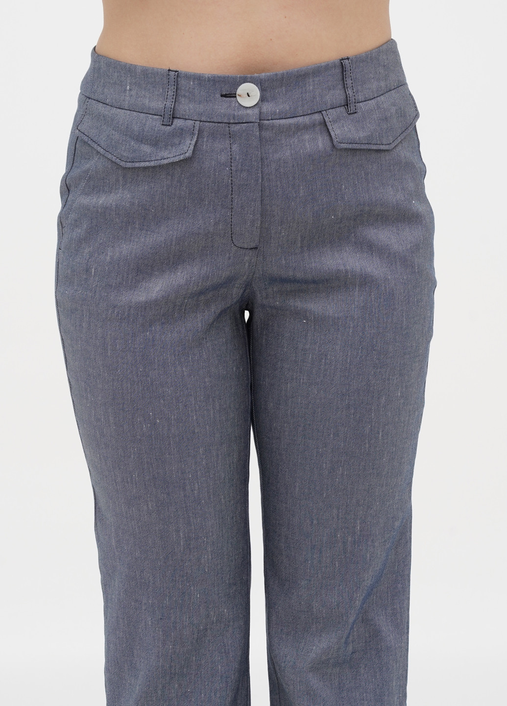 Серые кэжуал демисезонные прямые брюки Comma