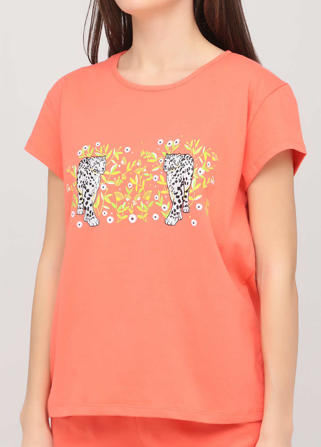 Коралловая всесезон пижама (футболка, шорты) футболка + шорты Lucci