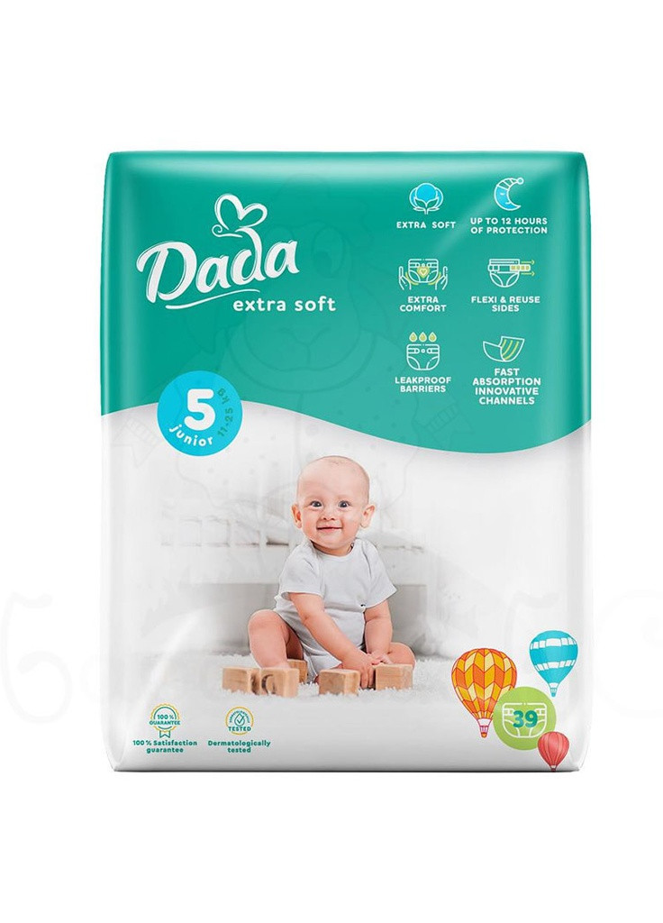 Підгузки для дітей Extra Soft 5 11-25 кг 39 шт 4820174980818 Dada (253103491)