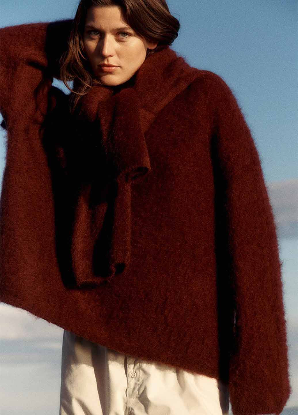 Бордовый зимний джемпер джемпер H&M