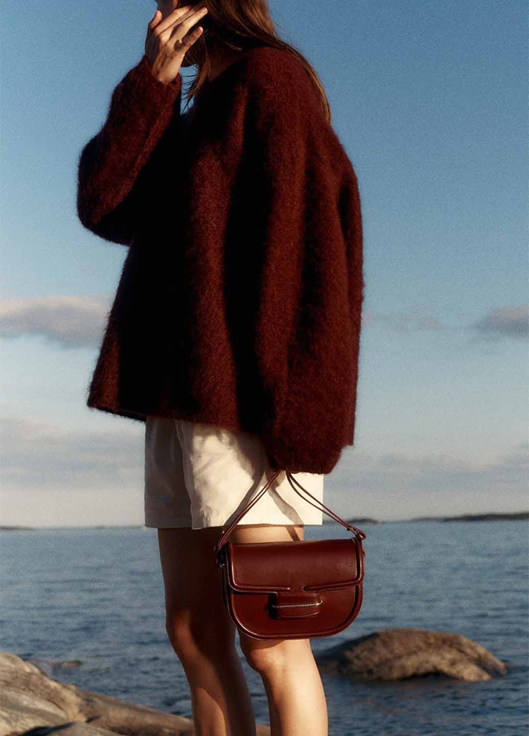 Бордовый зимний джемпер джемпер H&M