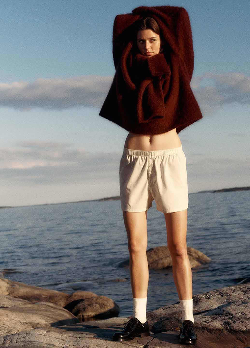 Бордовый зимний джемпер джемпер H&M