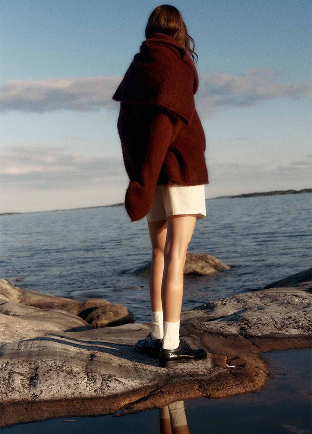 Бордовый зимний джемпер джемпер H&M