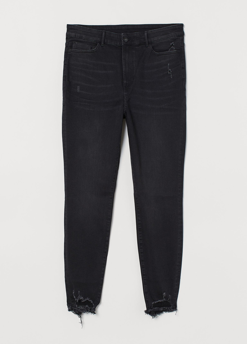 Джинси H&M завужені однотонні чорні джинсові бавовна