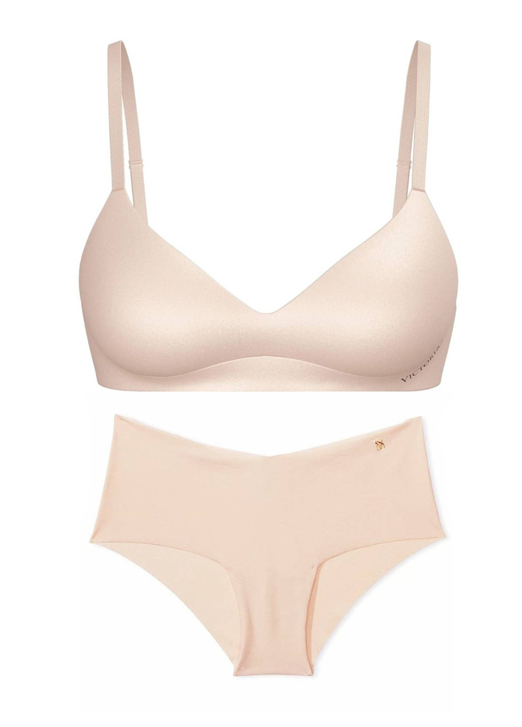 Бежевый демисезонный комплект (бюстгальтер, трусики) Victoria's Secret