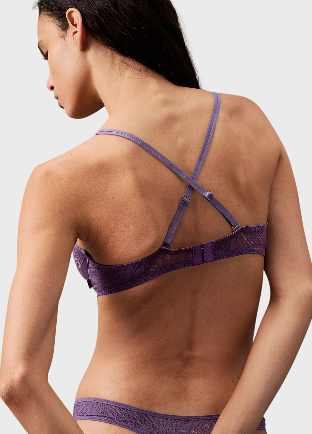 Тёмно-фиолетовый корбей бюстгальтер Calvin Klein с косточками полиамид