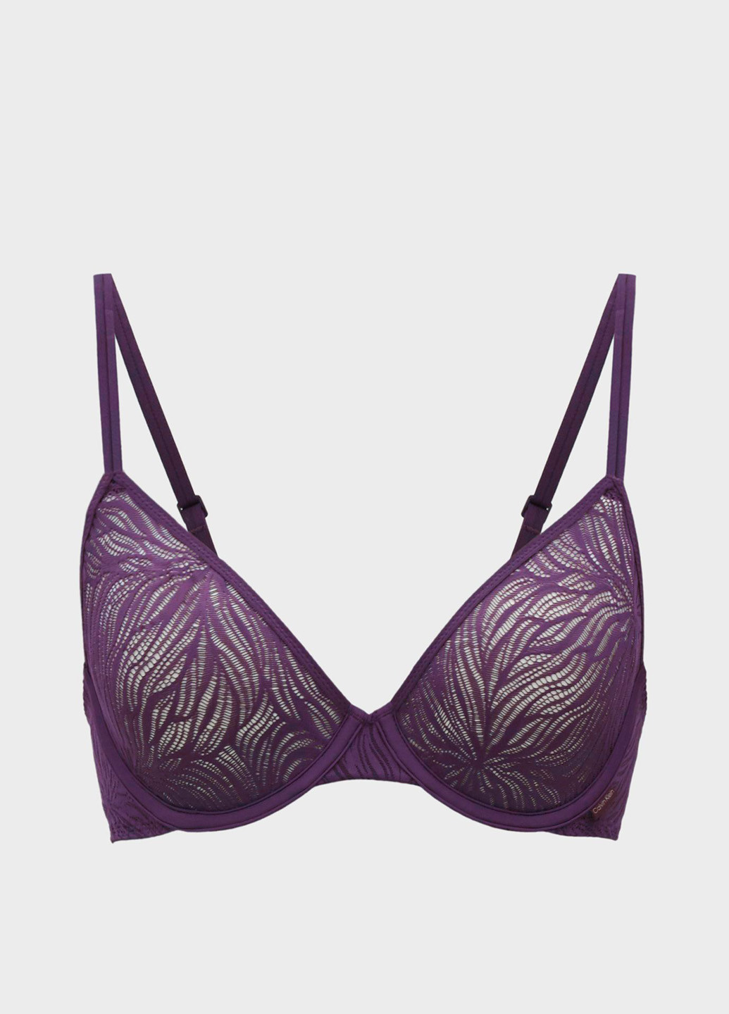 Тёмно-фиолетовый корбей бюстгальтер Calvin Klein с косточками полиамид